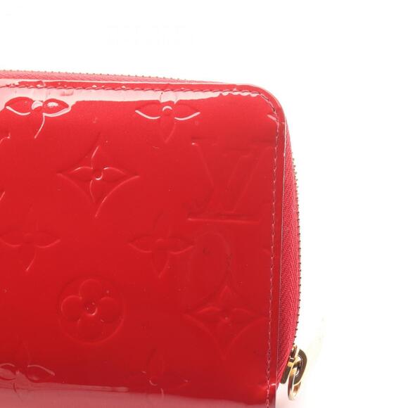 Louis Vuitton Zippy Wallet, Round Long Leather Vernis, Women's, Red, M90200